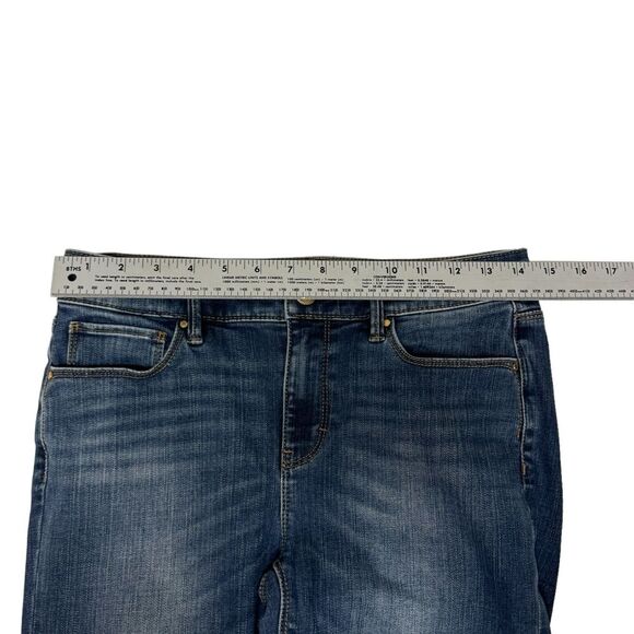 White House Black Market Denim Jeans Dark Wash Gold Cuff - Picture 8 of 10